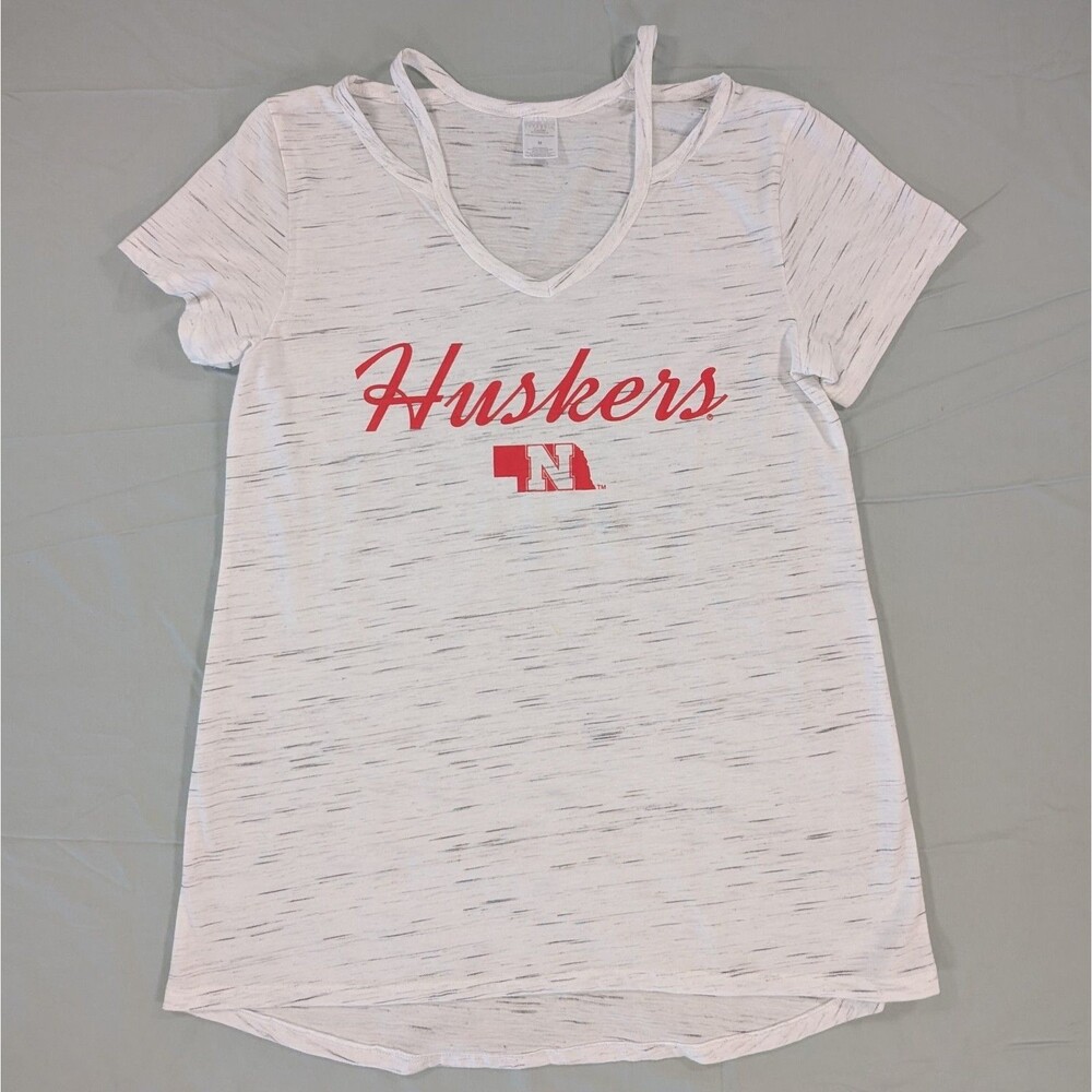 Women's M  Nebraska Huskers  T-Shirt  Sideline Apparel White/Black